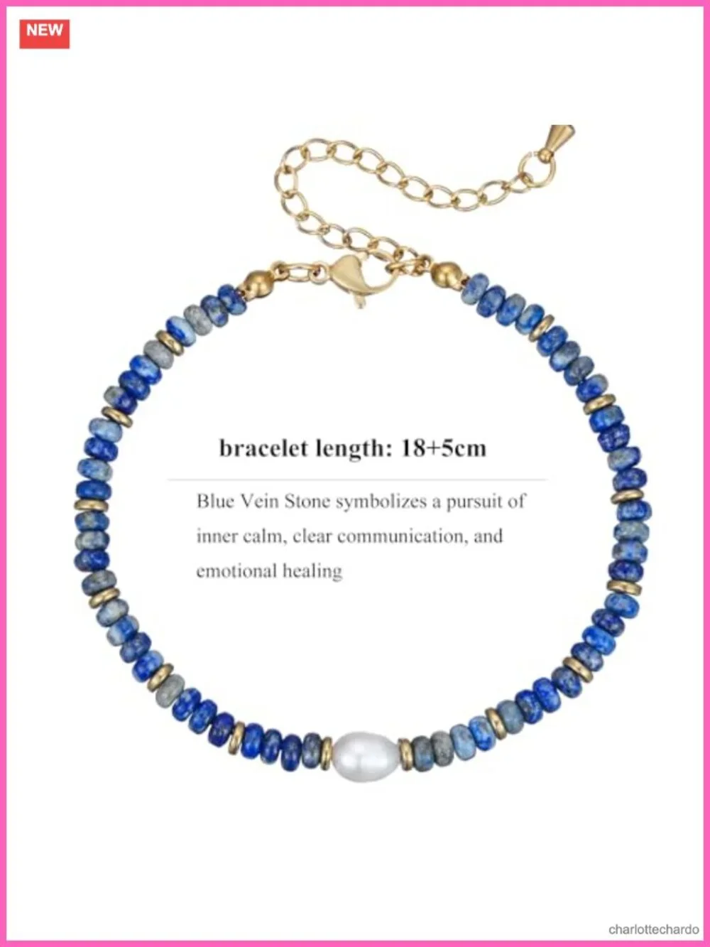 Natural Stone Beaded Strand Wrap Bracelet 18K Gold Plated Lobster Clasp